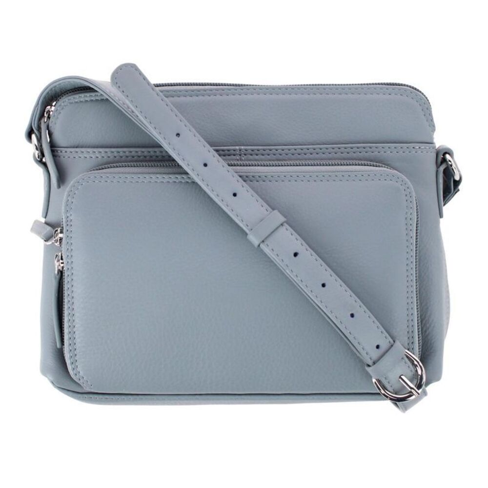 CTM Women's Leather Shoulder Bag Purse with Side Organizer